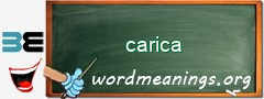 WordMeaning blackboard for carica